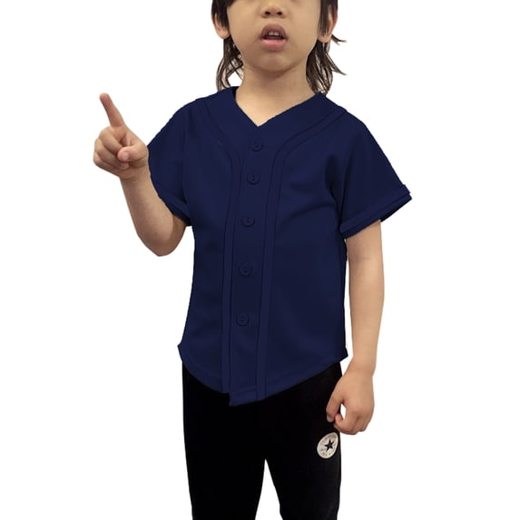 Lappel Kids Baseball Button Down Jersey League Sports Team Uniforms Size 12 Month to 10 Years Short Sleeve Athletic Sports Tee Shirts Made in USA
