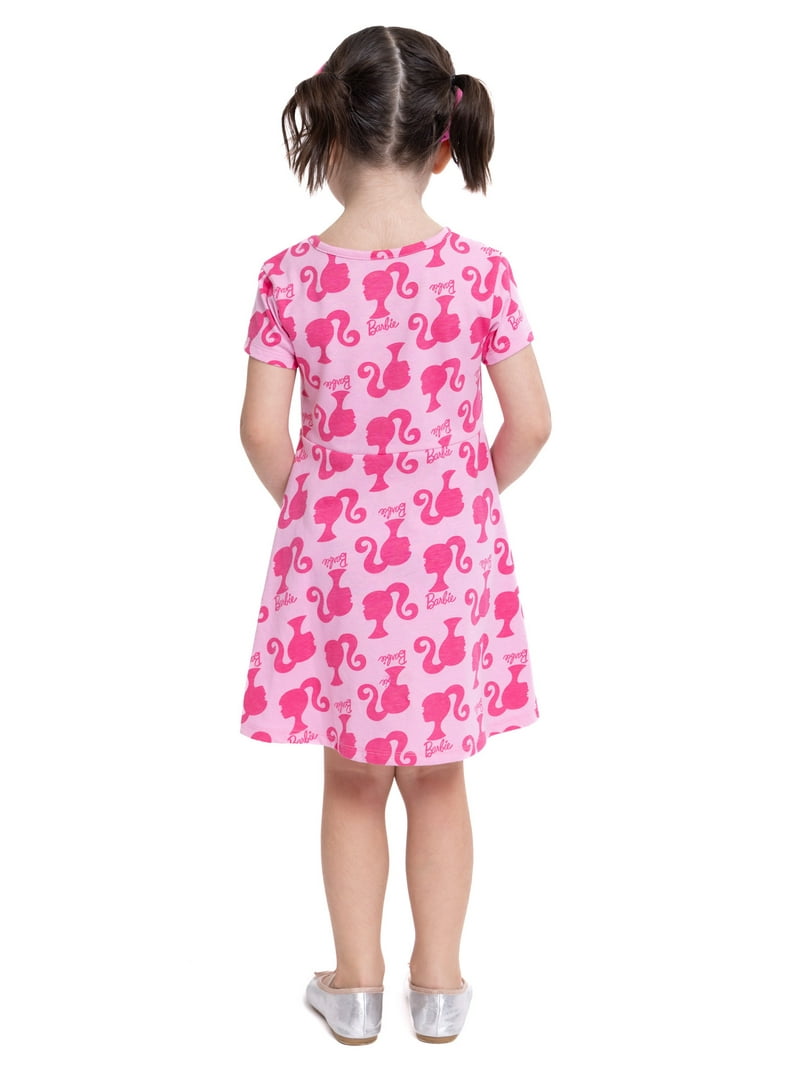 Barbie Toddler Girl Print Skater Dress, Sizes 12M-5T