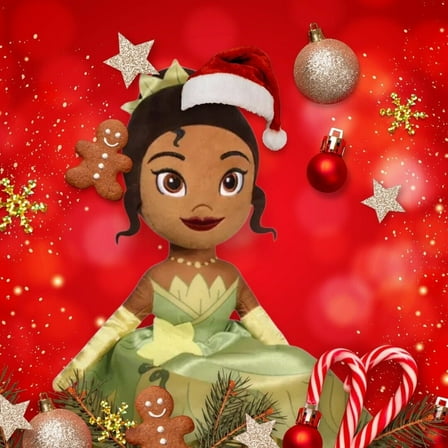 Santa Hat Tiana 13” High Quality Plush Doll Princess & The Frog Disney Holiday