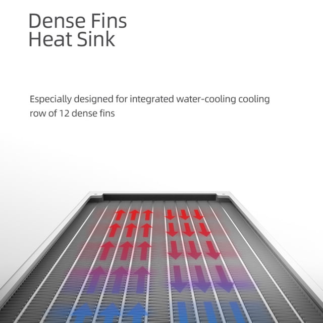 Radiador de Enfriamiento de Agua de Cpu Zeaginal 240 AR-RGB DE AGUA CON Bomba Pwm de Alta Densidad de Alta Densidad Venanada de Ventilador: 800-1800 RPM