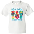 thumbnail image 3 of Inktastic Life Is Better Flip Flops Youth T-Shirt, 3 of 5