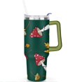 thumbnail image 2 of 40oz Colorful Botanical Mushroom Stainless Steel Flip Straw Tumbler Spill Proof Travel Cup Double Wall Vacuum Insulated Coffee Mug with Top Handle, 2 of 6