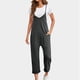 thumbnail image 1 of ICHUANYI Clearance Fashion Women Casual Cold Shoulder Jumpsuit Solid Suspender Jumpsuits Wide Pocket Leg Pant(Dark Gray, XL) ICHUANYI WER2023081110570, 1 of 7