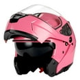 thumbnail image 1 of 1Storm Motorcycle Modular Full Face Helmet Street Bike Flip up Dual Visor/Sun Shield Racing Glossy Pink HJA119, 1 of 4