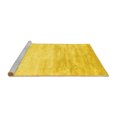 thumbnail image 2 of Ahgly Company Machine Washable Indoor Round Abstract Yellow Contemporary Area Rugs, 3' Round, 2 of 4