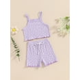 thumbnail image 6 of Aojekbee Baby Girl Summer Outfits Cute Floral Print Sleeveless Cami Tops + Shorts Set Infant 2Pcs Clothes, 6 of 10