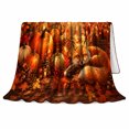 thumbnail image 2 of Sleeping Red Fox with Pumpkins and Lantern, Warm Autumn Forest Illustration for Fox Lovers, Golden Maple Scene and Housewarming Gift, Cozy Flannel Blanket for Cabin and Living Room, Home Decor, 2 of 9