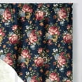 thumbnail image 2 of Ellis Bella Rose Stylish Medium Scale Printed Floral Pattern 1.5" Rod Pocket Tailored Swag for Windows 56"x36" Navy, 2 of 2