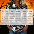 thumbnail image 7 of Uootdi Halloween Womens Shirts Crew Neck Short Sleeve Watercolor Ghost Floral All Over Print Pullover Tee Loose Fit Cottage Holiday Womens Tops, 7 of 7