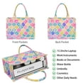 thumbnail image 2 of Large Capacity Tote Bag,Multi Color Floral Checkered Pattern Handbag Fashion Luxury Tote Bag,15.7"x13"x 5.1" Inches,Laptop Compatible, 2 of 6