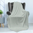 thumbnail image 4 of Geometric Soft Flannel Fleece Throw Blanket, Big Dots Circles Rows in Pastel Color Shades Repeating Spots Pattern, Cozy Plush for Indoor and Outdoor Use, 60" x 80", Coral and Pale Blue, by Ambesonne, 4 of 5
