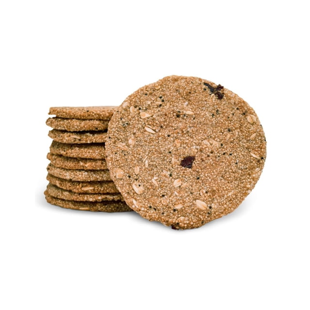 Macrofibra Integral Galleta Oblea Avena Amaranto Arandanos - Sin Azucar, Vegano, Sin Gluten, Sin Lactosa, Macrobiotico e Integral, Alto en Fibra 5 botes c/12 pzas.