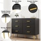 thumbnail image 4 of 6 - cajón blanca y negra moderno cómoda con spacious design y gold handles para dormitorio y hallway almacenamiento, 4 of 7