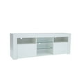 thumbnail image 6 of Wulawindy White Tv Cabinet, 57 Inches With Led, Living Room Entertainment 2 Storage Cabinets And Open Shelves, 6 of 8