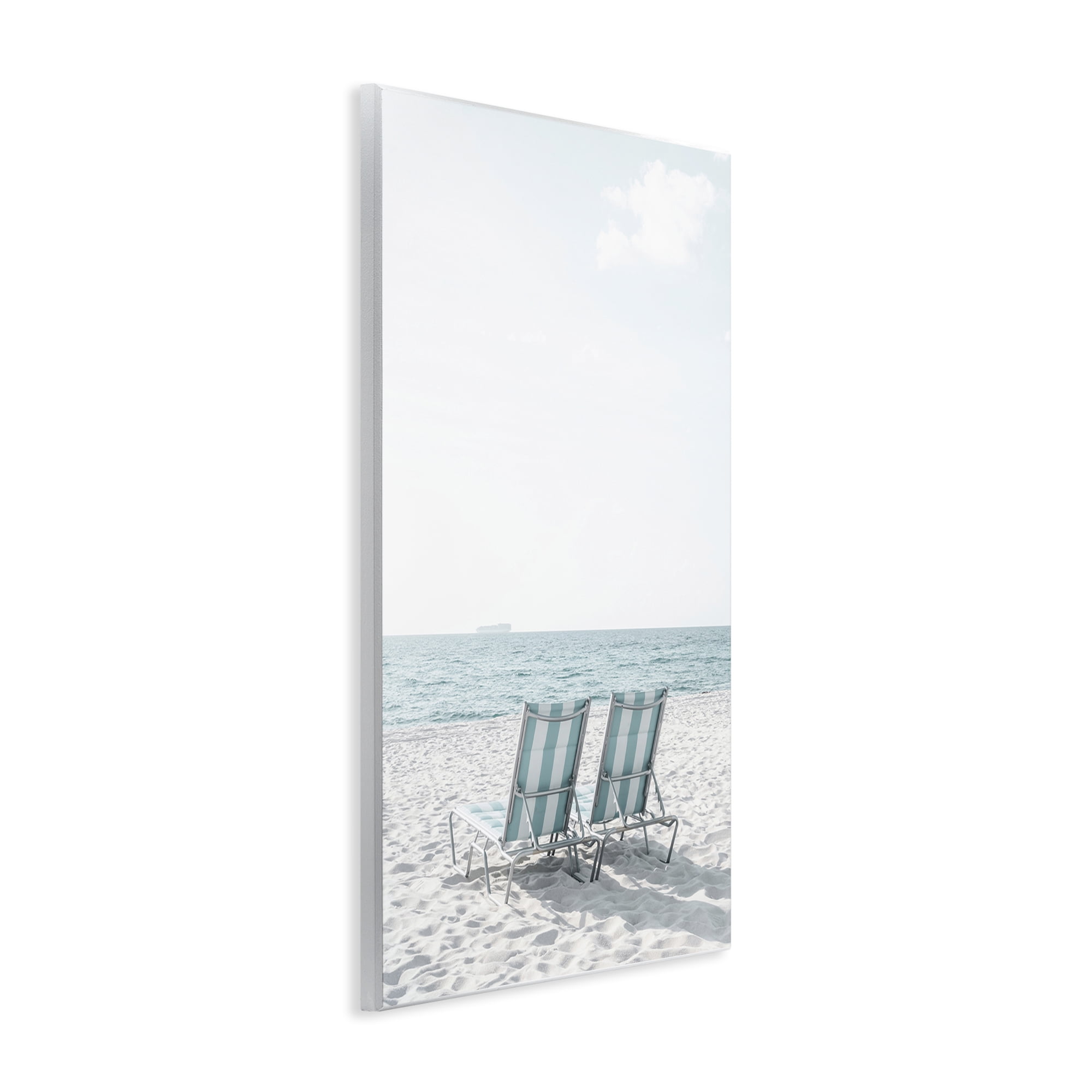 Stupell Industries Soothing Blue Beach Chairs Nautical & Beach Photography Unframed Art Print Wall Art, 13 x 19