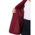 thumbnail image 6 of Agnes Orinda Women's Plus Size Blazer Button Down Collarless Long Sleeve Business Casual Jacket with Pockets 4X Burgundy, 6 of 7