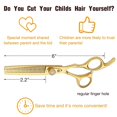 thumbnail image 1 of 6 Inch Kids Hair Cutting Scissors with Safety Rounded Tips, Japanese Stainless Steel Gold, 1 of 4