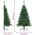 thumbnail image 2 of vidaXL Christmas Tree Decoration Artificial Half-Circle Tree with Stand PVC, 2 of 7