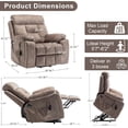thumbnail image 4 of 26" Width Oversized Power Lift Recliner Chair for Big Man Recliner with Heat and Massage, Hidden Cup Holder, Recliner Lift Chairs for Elderly, 400lbs, 4 of 8