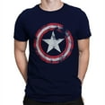 thumbnail image 1 of Captain America Captain America tscapdistshieldXXXXL Bouclier Usé Bleu Marine T-Shirt pour Homme - 4TG, 1 of 5