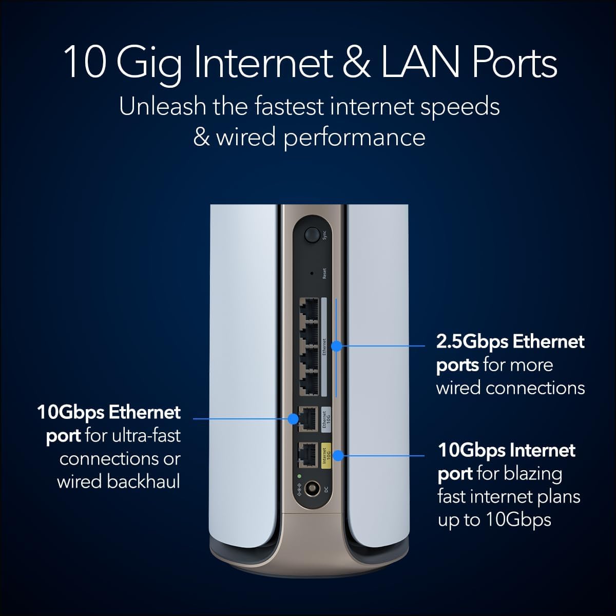 Restored NETGEAR Orbi 970 Series Quad-Band WiFi 7 Mesh Network System (RBE972) - Router + 1 Satellite Extender, Security Features, 27 Gbps, 6,600 sq. ft. (Refurbished)