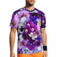 thumbnail image 2 of T Shirt For Men Purple Flower Power T-Shirt Pretty Floral Hippie Sportswear T-Shirts Short Sleeve Qu, 2 of 7