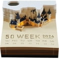 thumbnail image 3 of Calendario Time Piece - Calendario de escritorio 2024 con luces LED - Calendario de castillo 3D tallado en papel Bloc de notas Arte Artesanía Regalo para decoración de escritorio de inauguración de la, 3 of 4