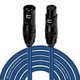 thumbnail image 2 of Balanced XLR Cable Male to Female - 30 Feet Blue - Pro 3-Pin Microphone Connector for Powered Speakers, Audio Interface or Mixer for Live Performance & Recording, 2 of 4