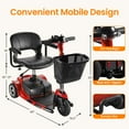 thumbnail image 3 of THLAND 3 Wheel Mobility Scooter - Portable Folding Electric Mobility Scooter Ideal for Seniors, Adults, Handicapped, and Elderly Travelers. Comes with Battery, Charger, and Basket Included，red, 3 of 10