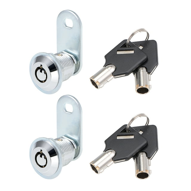 Cerradura de palanca tubular Longitud del cilindro de 20mm Acabado en cromo Llave igual 2 Pcs