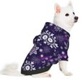 thumbnail image 2 of Fotbe Christmas Purple Snowflakes Print Small Dog Sweater Hoodies Pet Grey Hooded Soft Fleece Sweatshirts with Pocket Fall Winter Puppy Cat Sweaters Warm Clothes-X-Small, 2 of 7