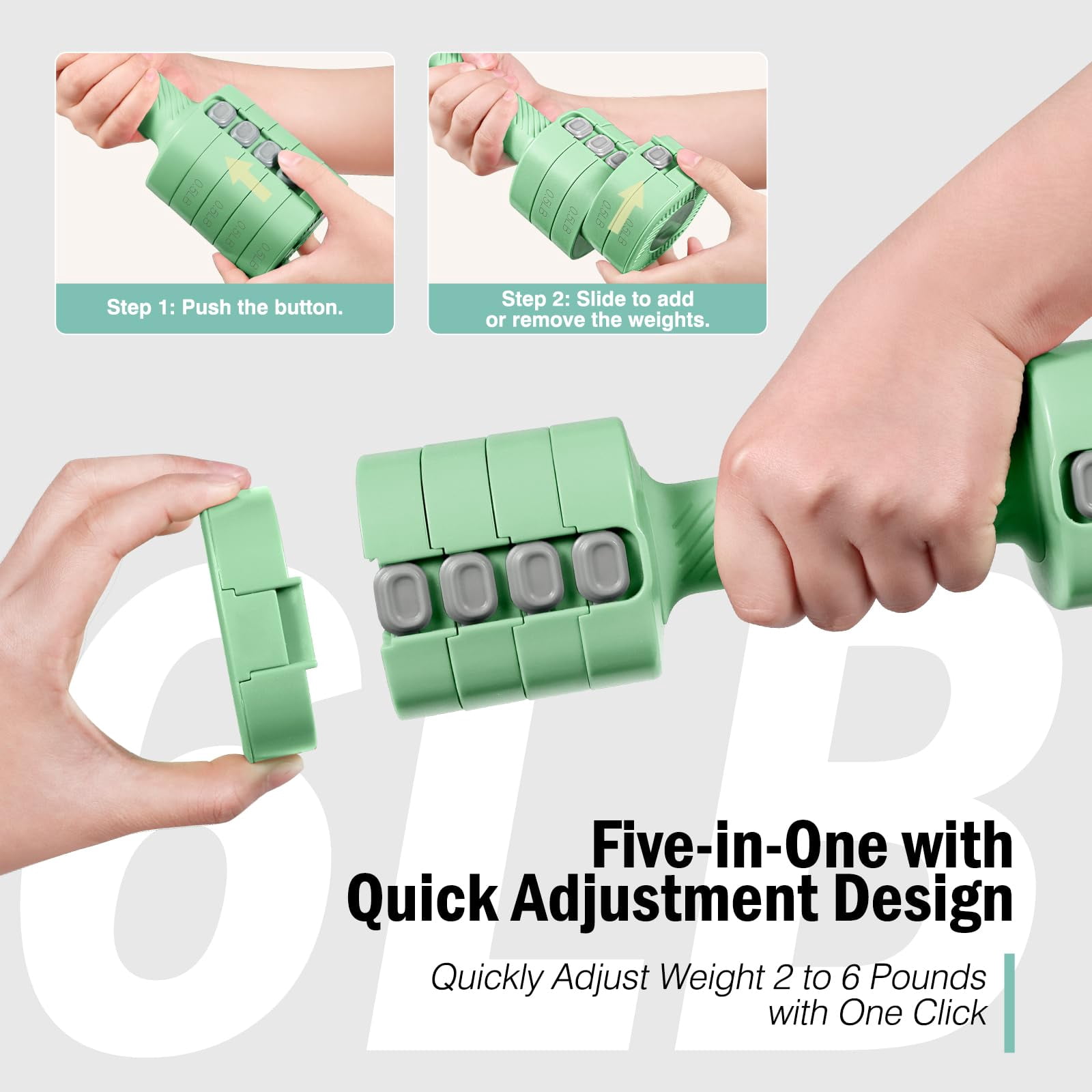 Adjustable Weight Dumbbells Set Of 2  8 In 1 Hand Weights For Women 2lb/3lb/4lb/5lb/6lb Dumbbell 12 Lbs/pair Home Office Gym Workout