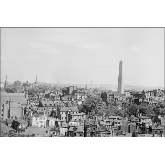 24"x36" Gallery Poster, Charlestown massachusetts and bunker hill between 1890 and 1910
