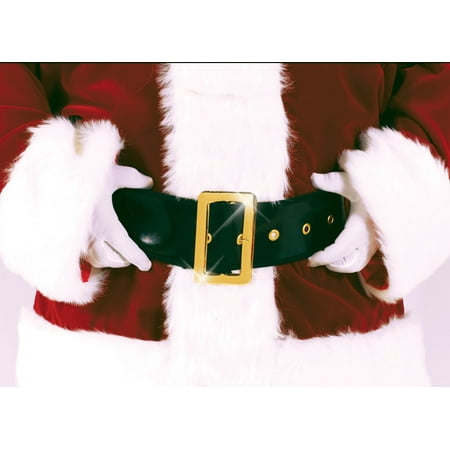 Santa Black Belt Gold Claus Deluxe Faux Leather Pirate Costume Accessory