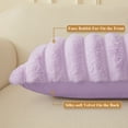 thumbnail image 4 of XeGe Set of 2 Fluffy Faux Rabbit Fur Pillowcases, Cozy Luxury Striped Plush Fuzzy Zippered Pillow Cases, Decorative Shaggy Light Purple Long Pillow Shams for Bedroom Living Room 20x36, King, Lavender, 4 of 7