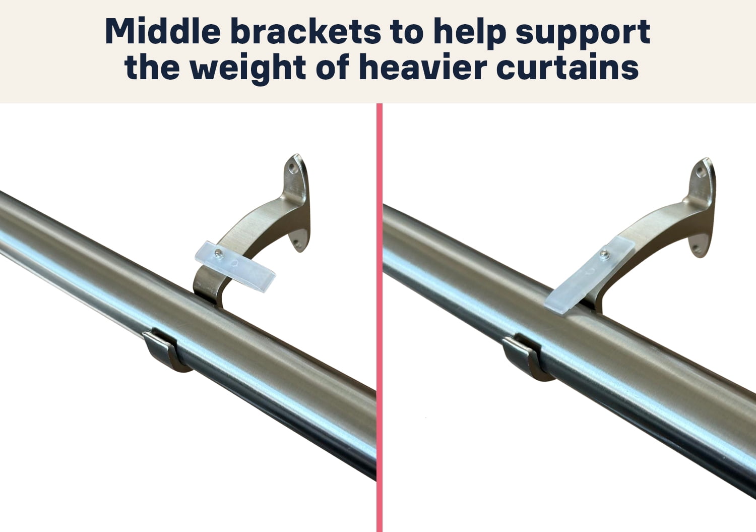 THD Wrap Around Room Darkening Grommet Curtain Rod & Bracket Set - Adjustable Telescoping Curtain Rod - Sturdy Pipe 1" Diameter for Heavy Blackout Drapes - 86" to 144" Inch - Silver/Nickel