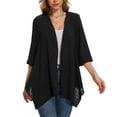 thumbnail image 2 of Uvplove Cardigan for Women Open Front 3/4 Sleeve Swiss Dots Cardigans Lightweight Casual Cover Up Black-XL, 2 of 8