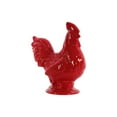 thumbnail image 1 of Finely Designed Ceramic Rooster Figurine On Base, Glossy Red, 1 of 1