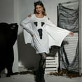 thumbnail image 3 of BOOHIT Halloween Women Sexy Ghost Face Costume Dress 3/4 Sleeve Off Shoulder spooky Long Shirts (XL), 3 of 7