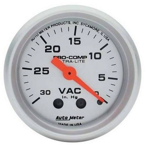 AUTO METER 4384 2IN VACUUM, 30 IN. HG, MECH, ULTRA-LITE