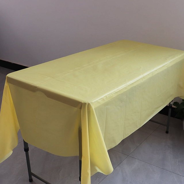 Mantel desechable para fiesta, de plástico PE, para mesa de postres de cumpleaños, de color sólido, 137 x 274 cm