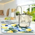 thumbnail image 5 of Yayeee Dish Drying Mat for Kitchen Counter 18"x24" Microfiber Absorbent Pad, Cartoon Lemon Leaves, 5 of 7