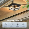 thumbnail image 2 of VIANIS Black Motion Sensor Outdoor Ceiling Light with Remote Control, Flush Mount Ceiling Lighting for Porch, Entryway, Adjustable Distance Time, 5 Modes, 2-Light, 2 of 8