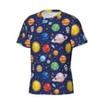 thumbnail image 5 of Qekee Space Planet Classic Fit T-Shirt Men's Shirt Men's Tight Short Sleeves for Exercise, Running, Mountaineering - Space Planet, 5 of 9