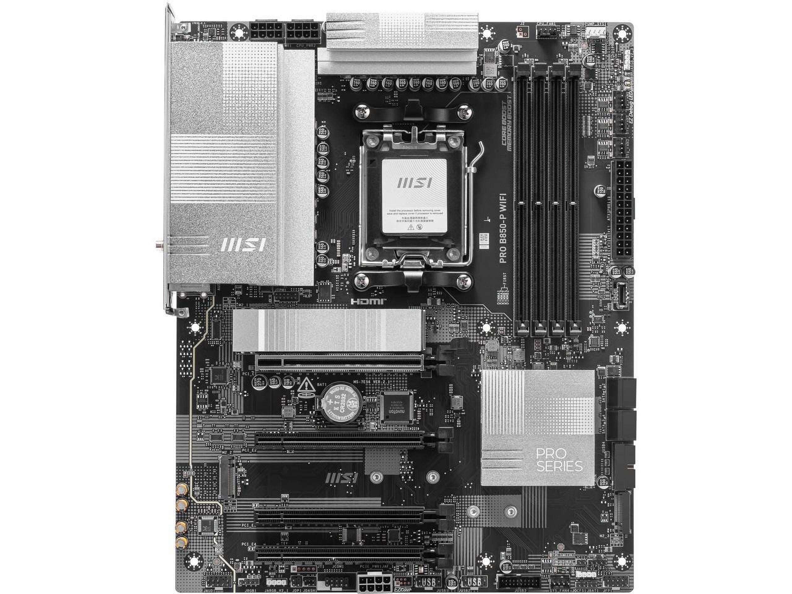 MSI Pro B850-P WIFI Gaming Desktop Motherboard - AMD B850 Chipset - Socket AM5 - ATX (prob850-pwifi)