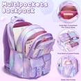 thumbnail image 5 of 3-Piece Kawaii Backpack Set - Lightweigt Water Resistant Daypacks Travel Bookbag, Purple Pink, 5 of 8
