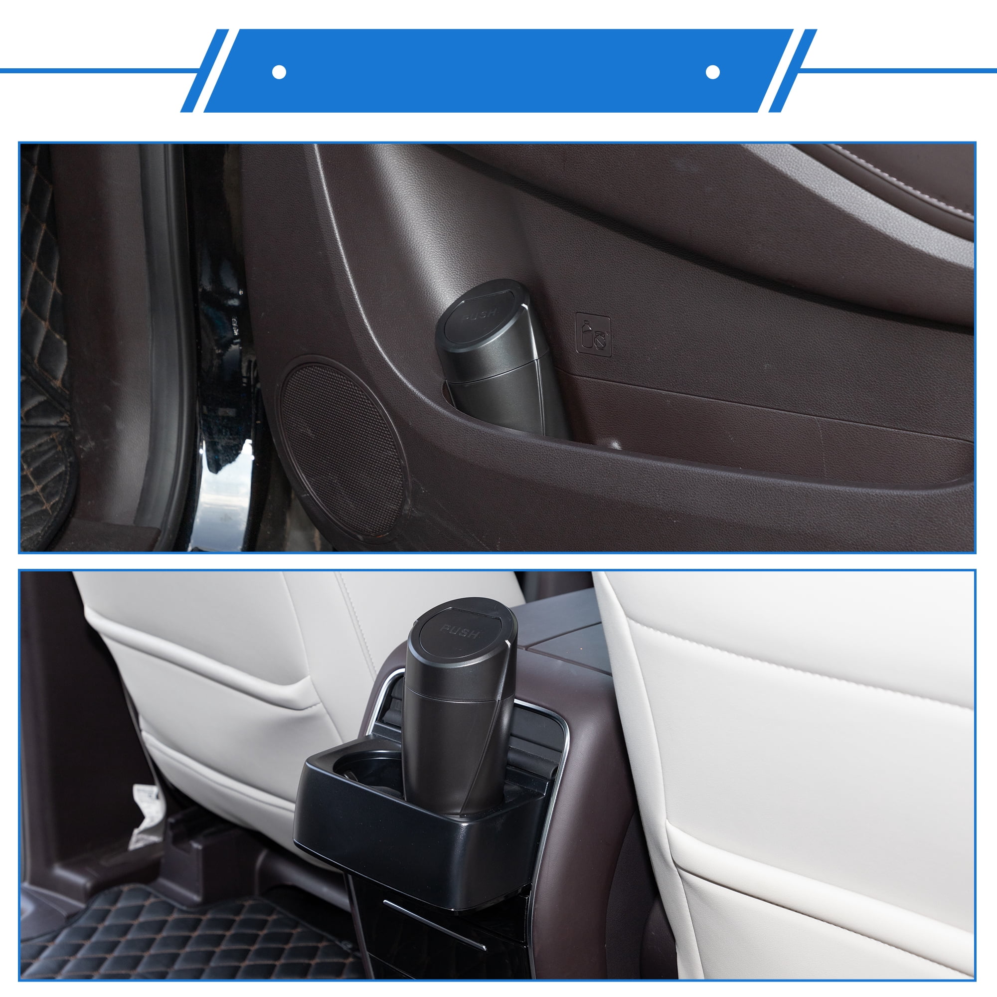 Unique Bargains 1 Pcs Car Trash Can 3.1x7.9in Bin Auto Portable ABS Cup Black
