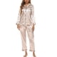 thumbnail image 1 of Conjunto de pijama de mujer, conjunto de pijama de satén, conjunto de pijama de manga larga con tapeta de botones, conjunto de pijama de dos piezas, ropa de estar en casa para todas las, 1 of 7
