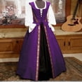 thumbnail image 1 of Womens Halloween Costumes 2024 Cosplay Gothic Dresses Women's Court Style Dress Fashion Big Swing Vintage Long Sleeve Square Neck Waist Wrap Two Piece Dress, 1 of 6