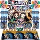 thumbnail image 2 of Decoraciones de fiesta de cumpleaños de Anime Demon Slayer, vajilla de globo, taza de papel, placa, pegatina, No Yaiba Kimetsu, suministros para fiesta de cumpleaños, 2 of 4